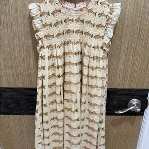 Pink Chicken Cream Ruffled Sundress Fish